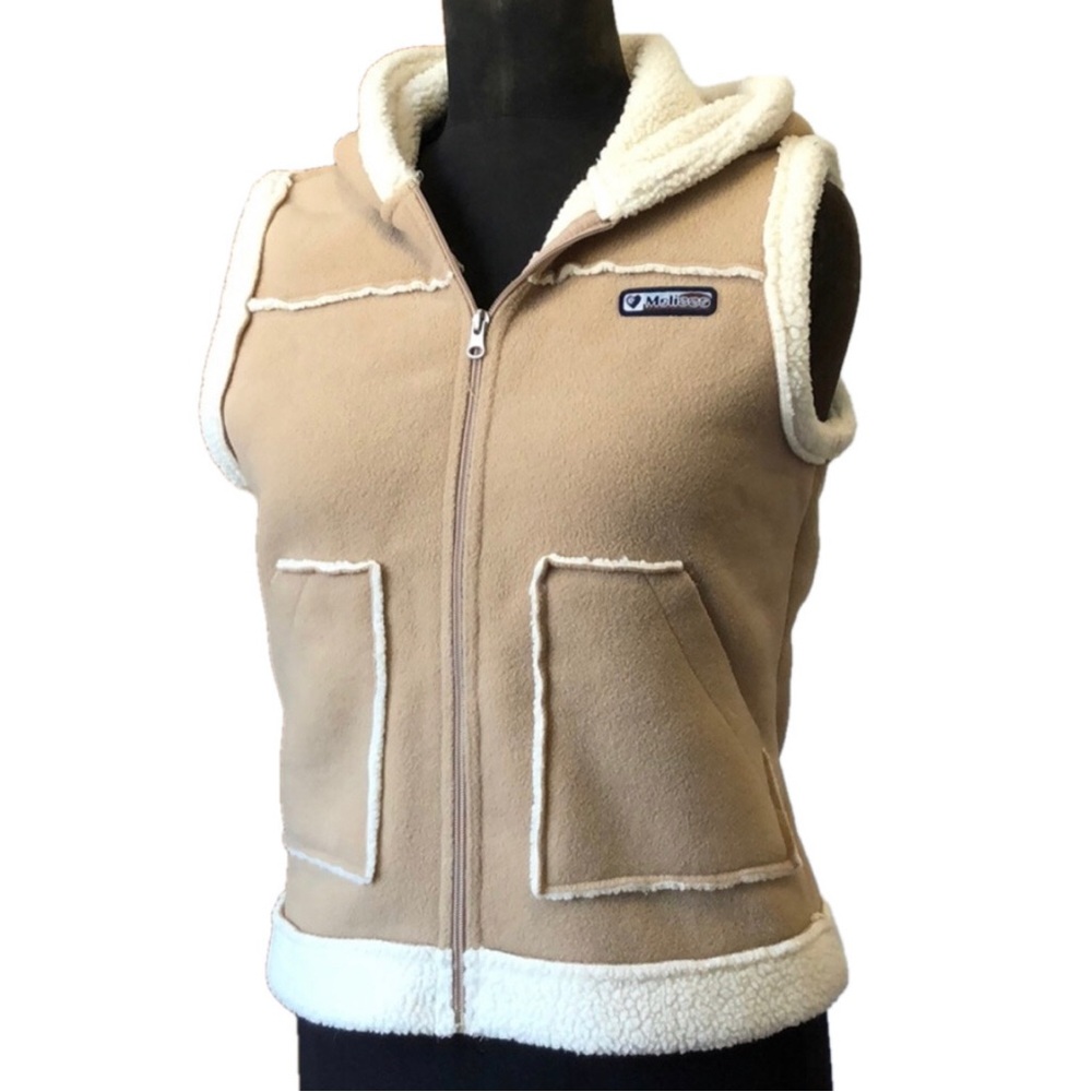 Tan & White Sherpa Vest by Melissa